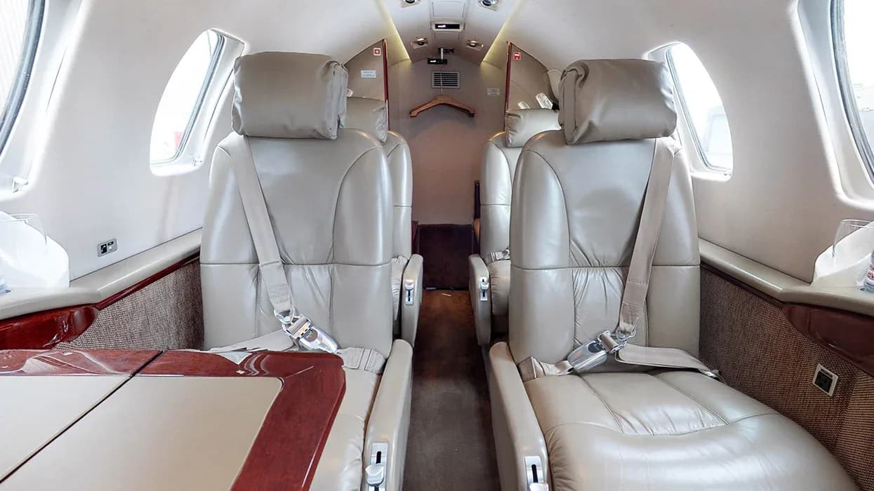 Citation CJ2+ cabin, four club seats