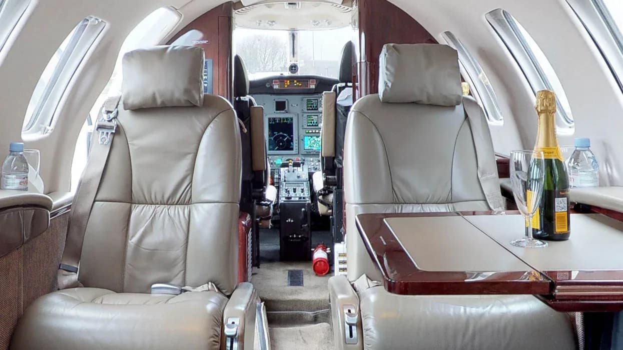 Citation CJ2+ cabin looking forward