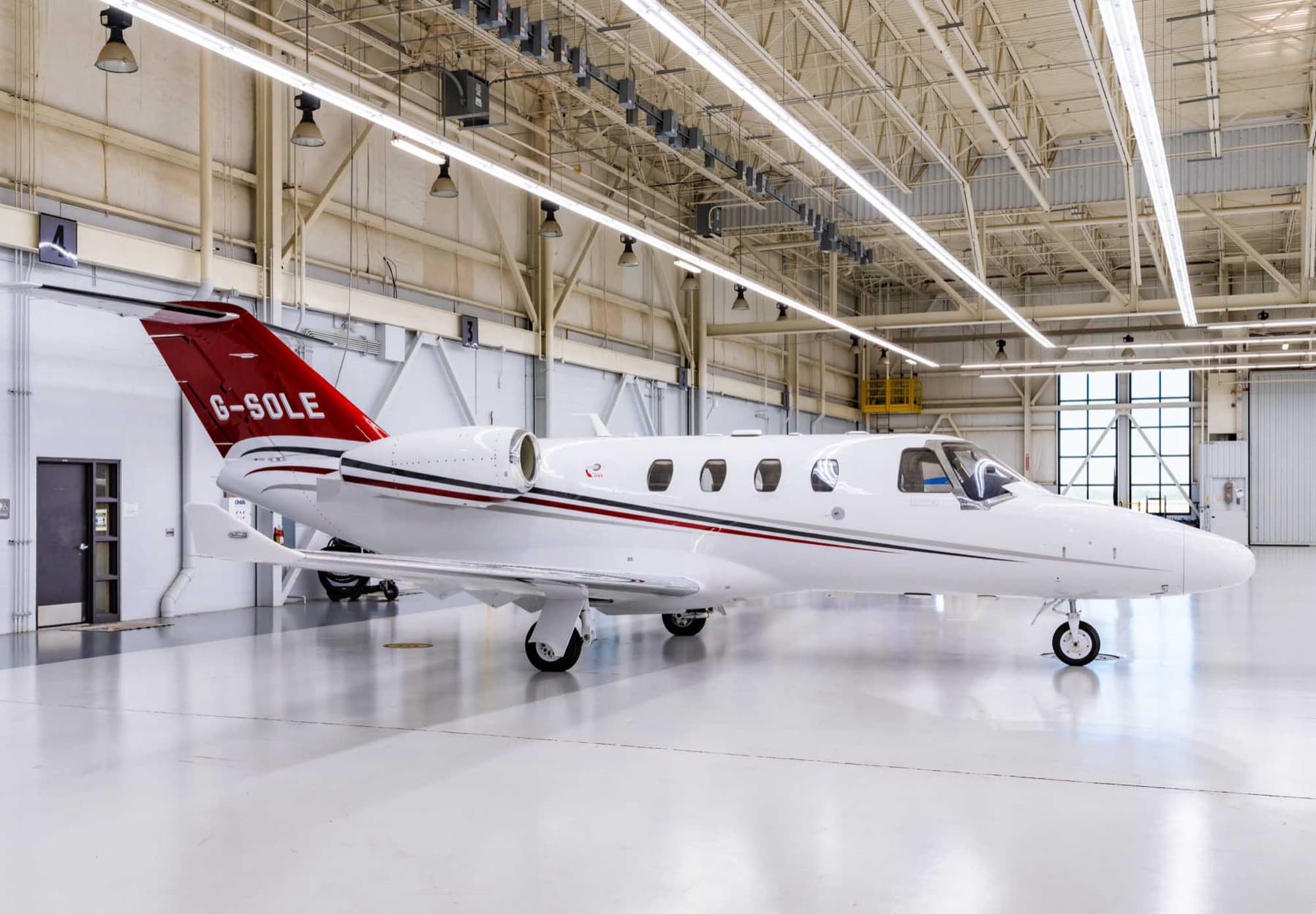 Cessna Citation M2 G-SOLE in the hangar