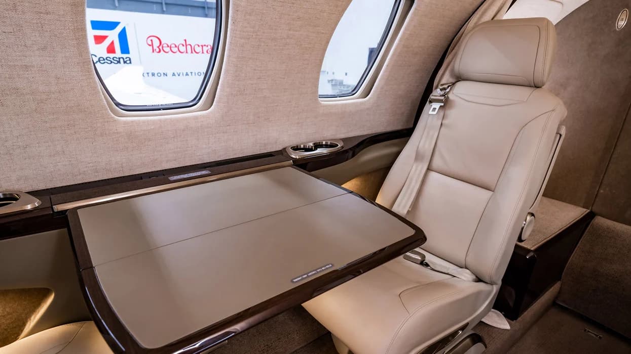 Citation M2 cabin, seat and table