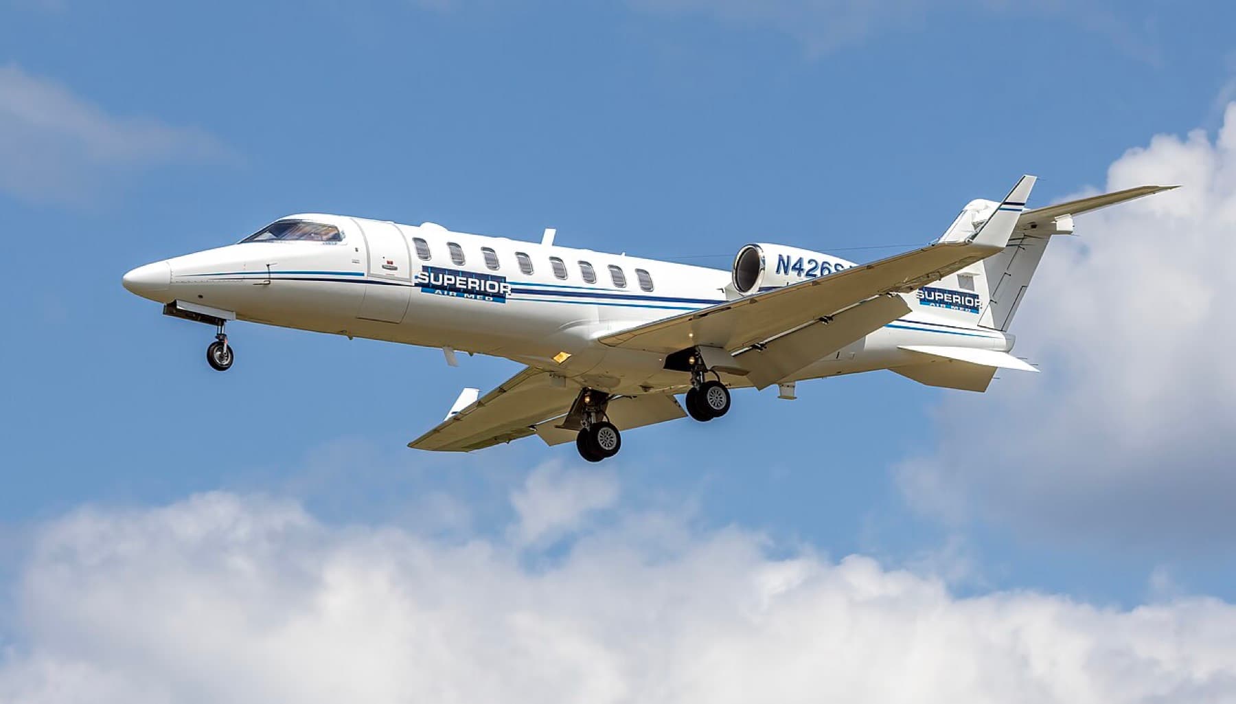 Learjet 45XR in flight, representative aircraft