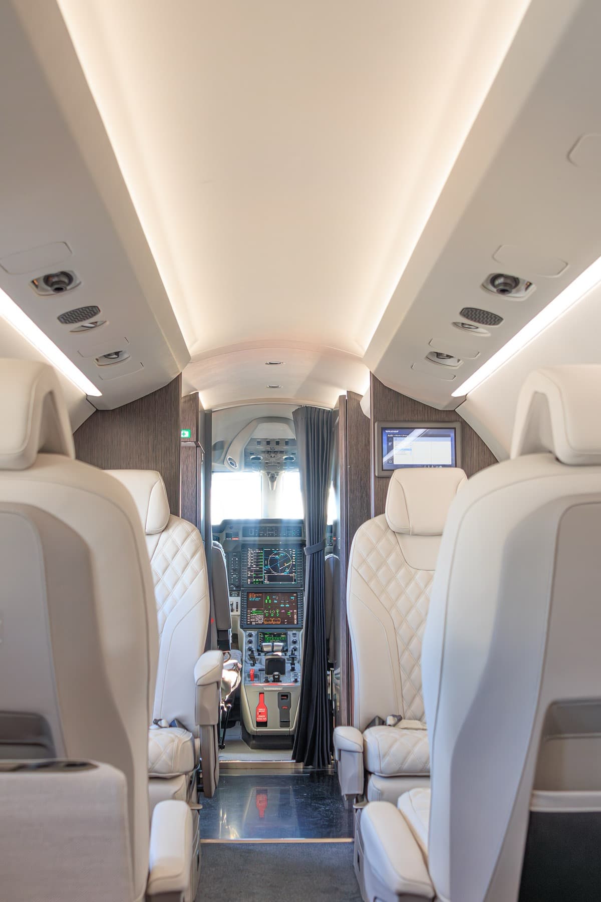 Pilatus PC-24 cabin, looking aft